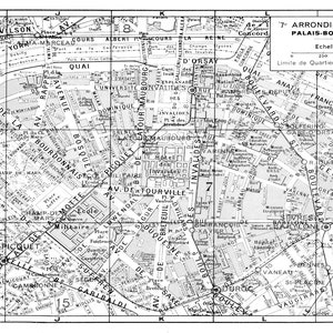 Paris Metro Map - 7th Arrondissement Map - Palais-bourbon Map Print