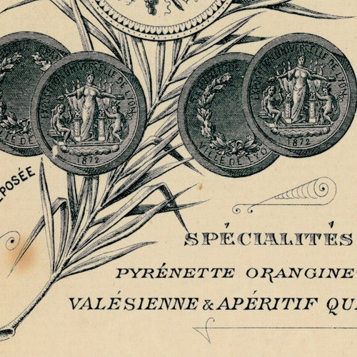 Vintage Alcohol Art Poster - Vermouth Poster - Absinthe Poster - Cocktail Poster - Bar Art - Vintage French Alcohol Invoice offers Circa 1898