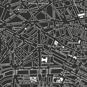 Paris Map Print : Vintage Black and White Paris Map Print Poster ...
