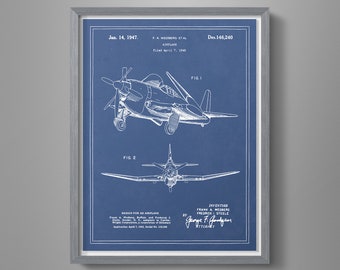 Airplane Blueprint - Airplane Patent Art - Torpedo Bomber - Boys Room Airplane Decor -  Vintage Travel Blueprint Art - WW2 Airplane Art