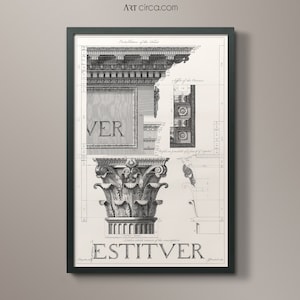 Architektur Zeichnung Druck #3 - Vintage Architektur Druck - Römische Architektur Kunst - Um 1770er Jahre