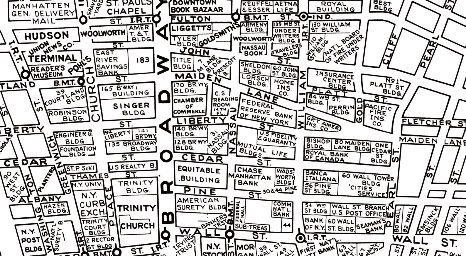 New York City Map : Financial District Map Archival New | Etsy