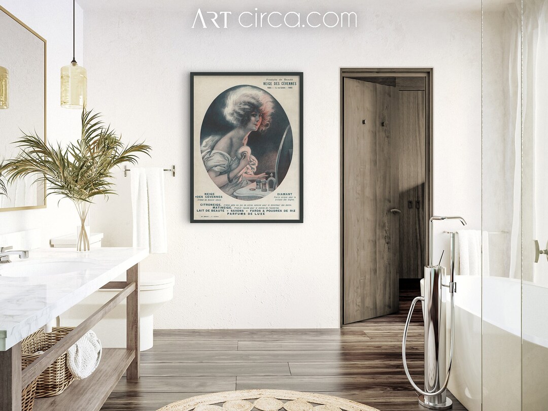 Bathroom Decor - French Art Deco Bathroom Print : Powder Room Art ...
