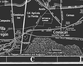 Mapa de la Ciudad de México Impresión de mapas vintage de la
