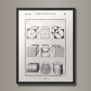 Practice of Perspective: 18th C. Etchings | Architecture | Illustration | Geometry | Perspective Art | Vintage Production | Vanishing Point