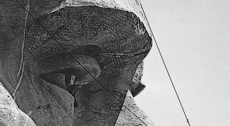 Abraham Lincoln Art : Americana Art - Mount Rushmore Print - President Art - Gutzon Borglum- Mount Rushmore Repair 1962 - Presidential Art image 4