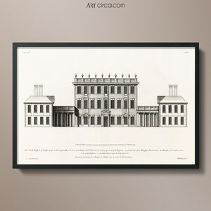 Architecture Art #2 : 18th C. English Townhouse Collection - Architecure Decor - Vintage Architecture Drawing  Vintage English Architecture