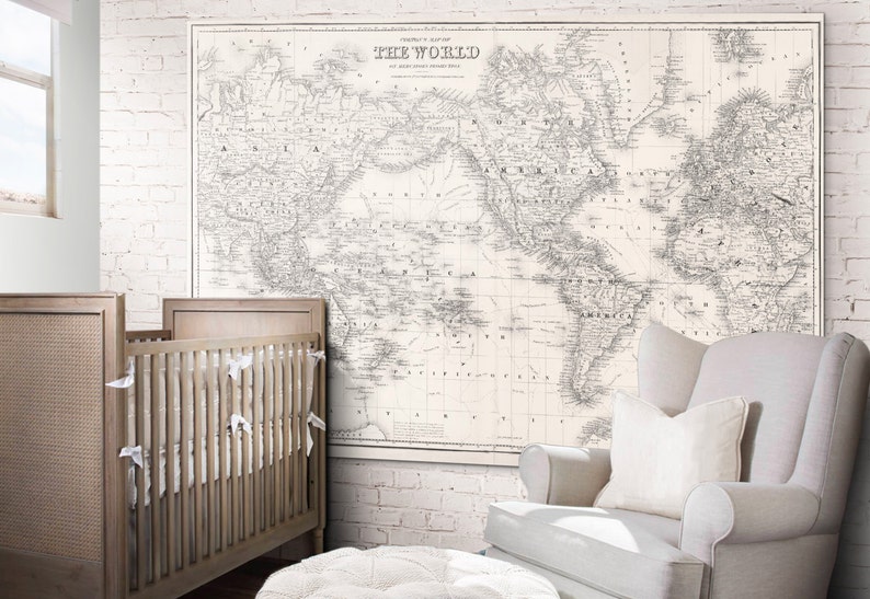 World Map Print Nursery World Map Print Art Poster World Etsy Canada