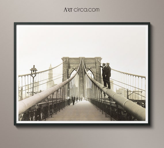 Brooklyn Bridge Art : Brooklyn Bridge Photo print - Brooklyn Bridge Print - New York photo Print - Rare Brooklyn Bridge photo Circa 1922
