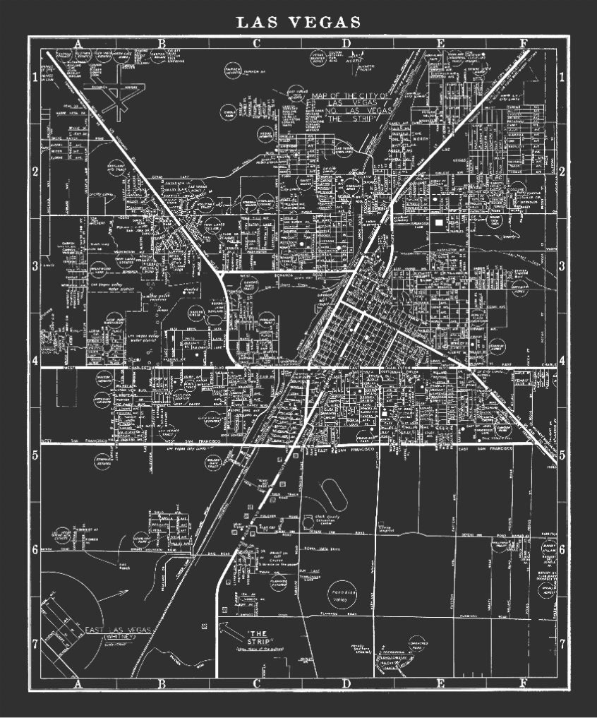 Historic Pictoric Map : Las Vegas (Nevada),Las Vegas, Nevada. Las Vegas Fun  Map, 1960, Antique Vintage Reproduction : 44in x 60in