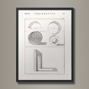 Practice of Perspective: 18th C. Etchings | Architecture | Illustration | Geometry | Perspective Art | Vintage Production | Vanishing Point