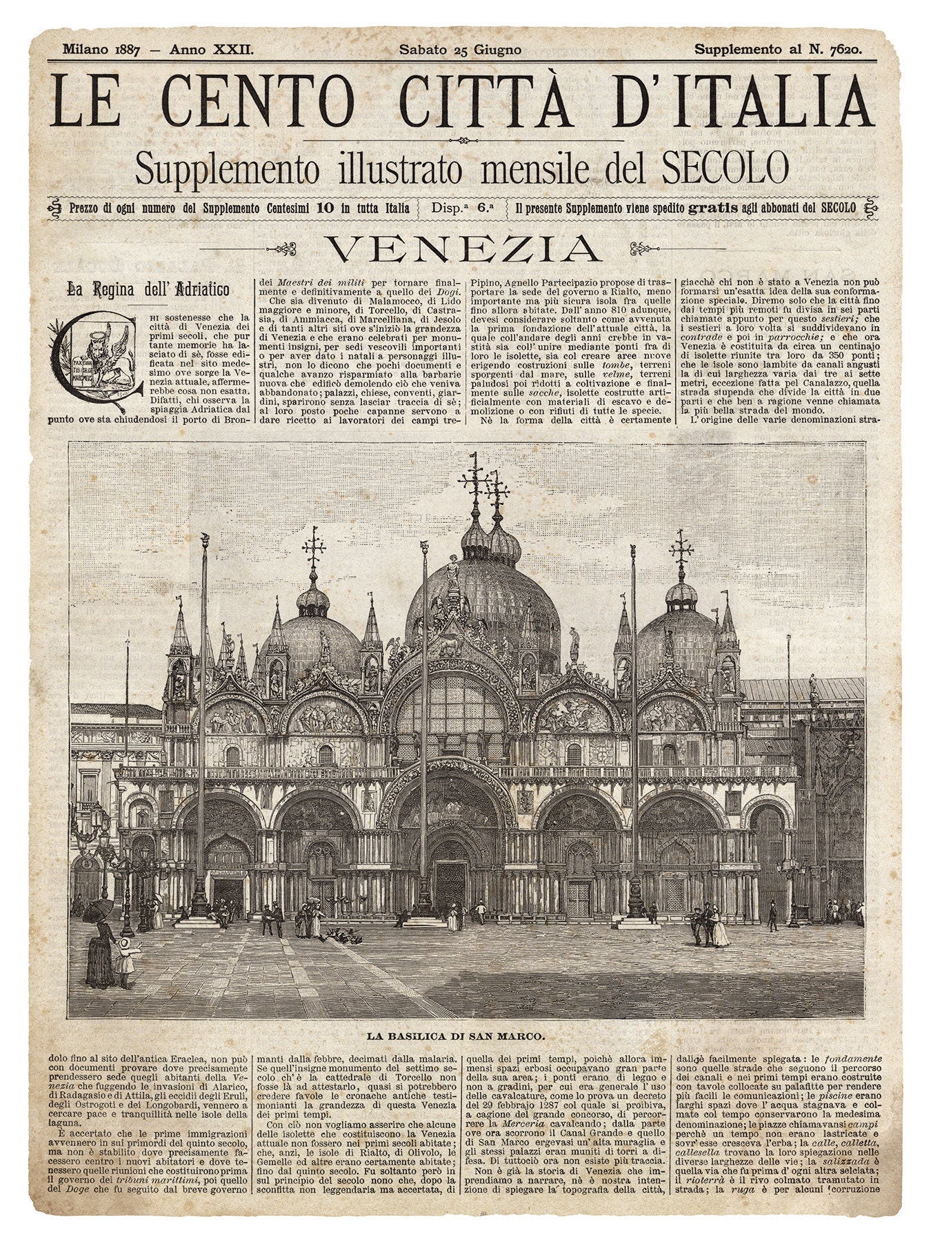 Vintage Italian Newspaper Venezia Full Cover 2 Vintage Etsy