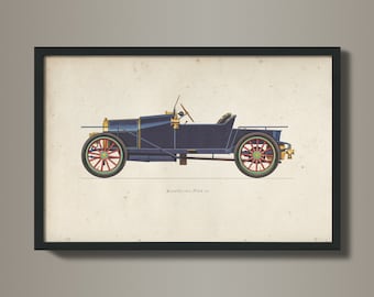Autos Art - Autos Druck - Autos Dekor - Autos Kunst - Vintage Auto Druck - Autos Kinderzimmer Dekor - Jungen Kinderzimmer Kunst Um 1910