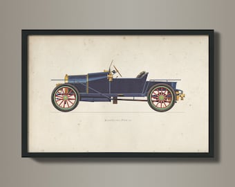 Cars Art - Cars Print - Cars Decor -  Cars Art -  Vintage Car Print - Cars Nursry Room Decor - Boys Nursery Art Circa 1910