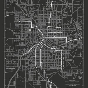 Atlanta Map : Vintage Atlanta Map Print Poster Circa 1901 - Giclee ...