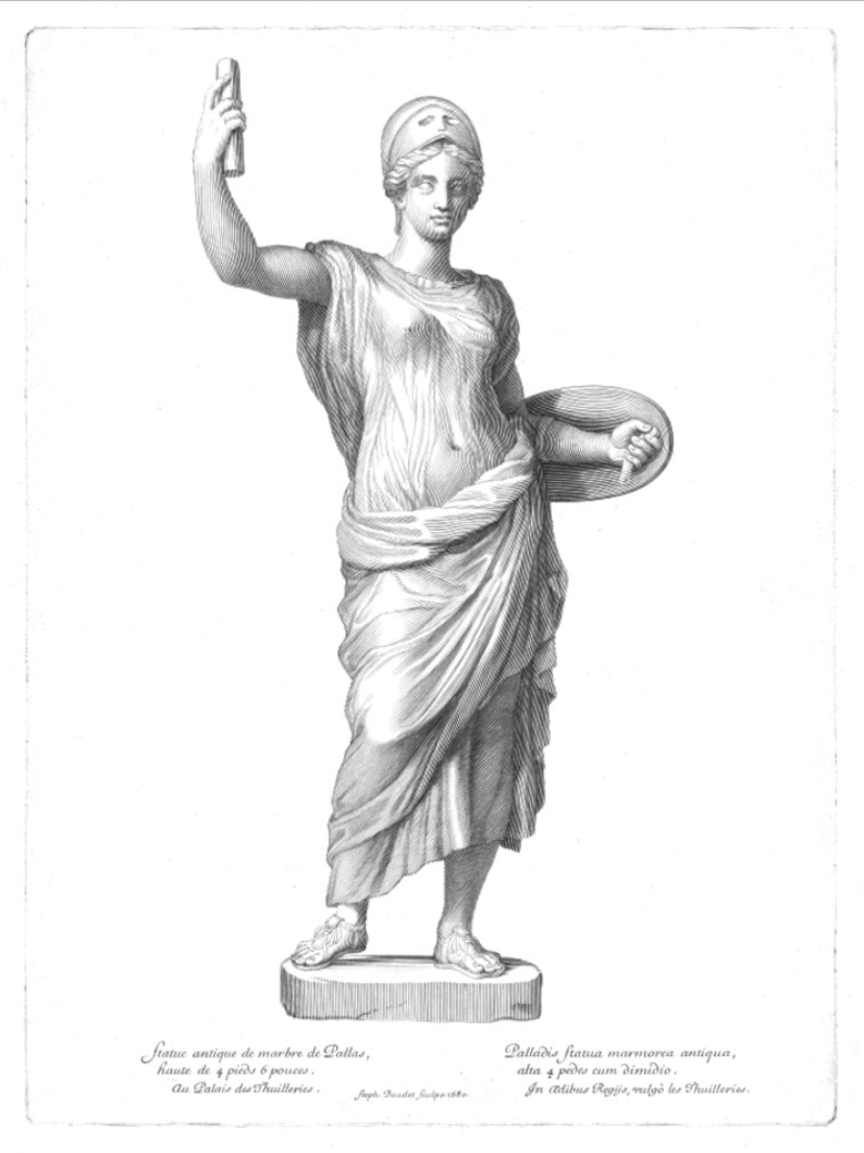 Female Statue Print Figure Art Black and White Art Parisian Art Gallery Wall Decor Classical Art Statue Engraving Art #2 : 17th C