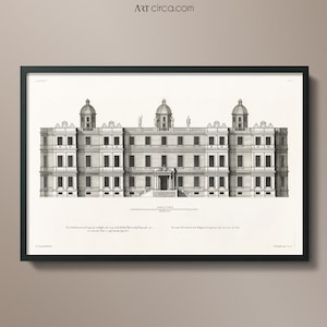 Architecture Art #1 : 18th C. English Townhouse Collection - Architecure Decor - Vintage Architecture Drawing  Vintage English Architecture