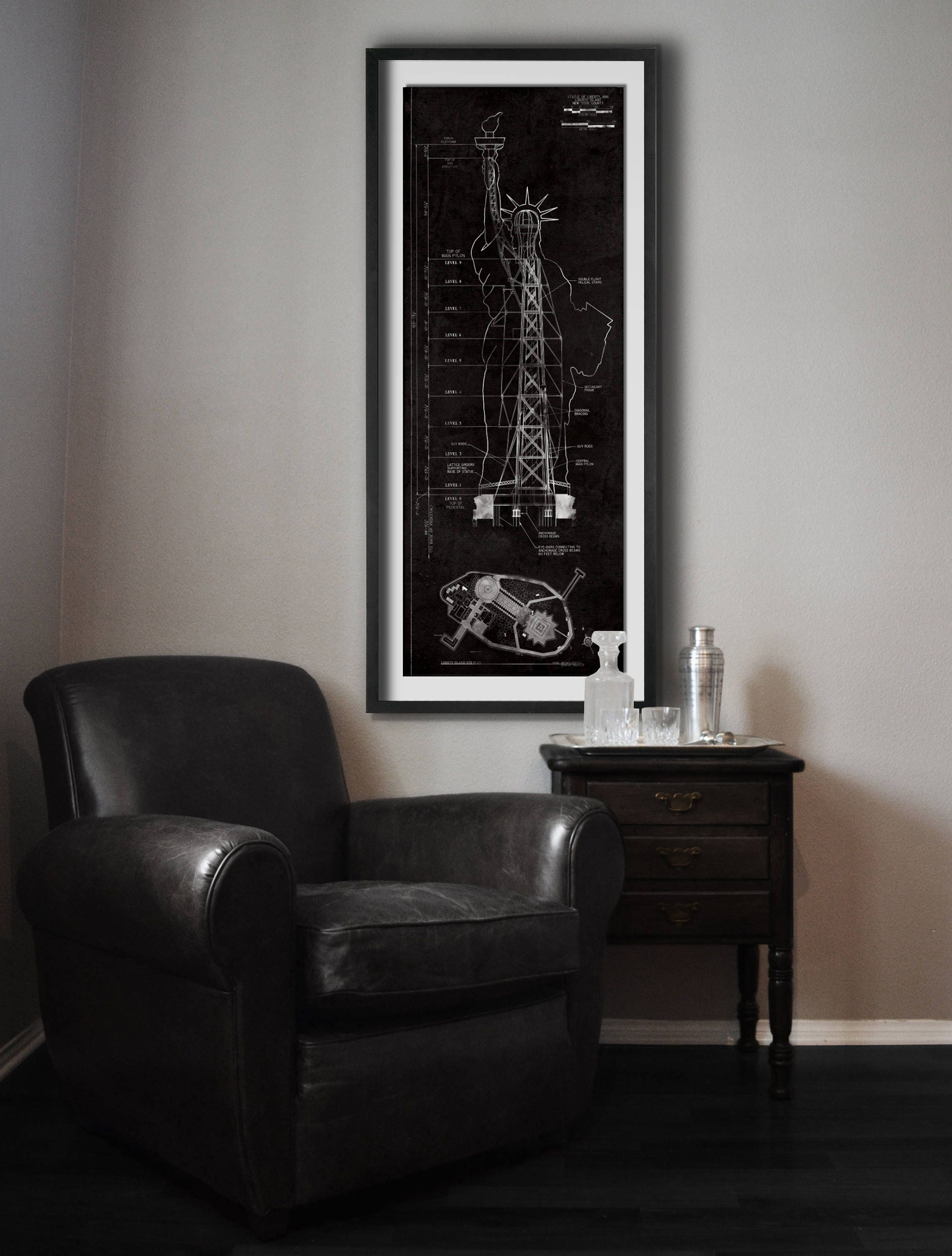 Statue of Liberty Blueprint : Vintage New York Statue of - Etsy
