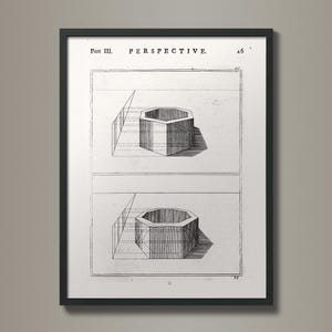 Practice of Perspective: 18th C. Etchings | Architecture | Illustration | Geometry | Perspective Art | Vintage Production | Vanishing Point
