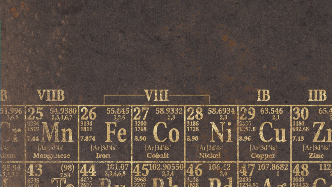 Periodic Table Print : Vintage Periodic Table of Elements | Etsy UK