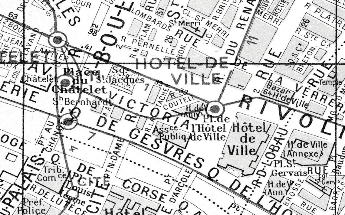 Paris Map Prints Arrondissement Maps Vintage Paris Etsy