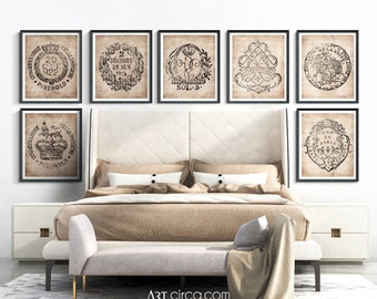 Siegeldrucke: Europäische Urkundenurkunde des 18.Jhs. - Europäische Kunst - Galerie Wand Drucke - Giclée Drucke