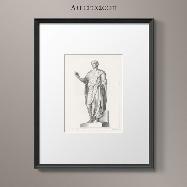 Tirage d’art classique #5 : Art du château de Versailles - Art de Paris - Art de la figure - Art de la sculpture classique - Mur de galerie noir et blanc - Art des années 1600