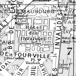 Paris Metro Map - 7th Arrondissement Map - Palais-bourbon Map Print