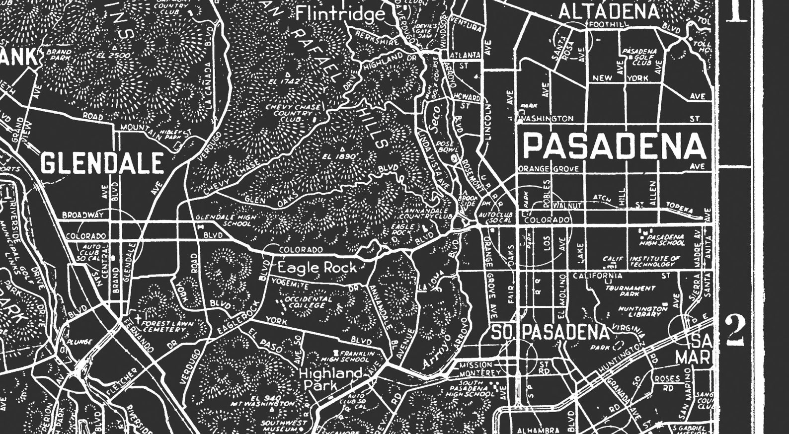 Los Angeles Map Print Version 2: Black and White Los Angeles | Etsy