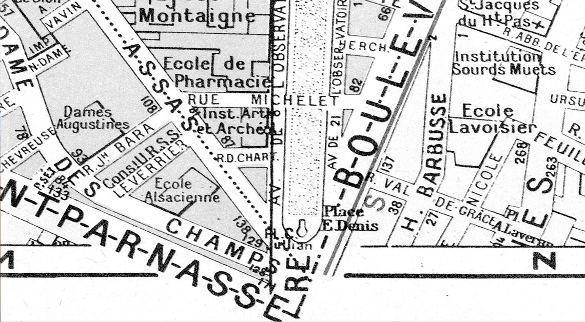 Paris Map 6th Arrondissement Map Luxembourg Map Print : | Etsy