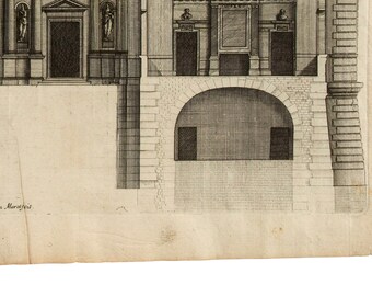 パリ ルーブル美術館 版画 : 1756 年頃 ルーブル美術館の立面図