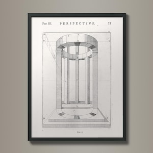 Practice of Perspective: 18th C. Etchings | Architecture | Illustration | Geometry | Perspective Art | Vintage Production | Vanishing Point