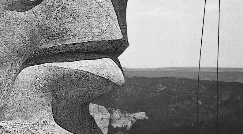 Abraham Lincoln Art : Americana Art - Mount Rushmore Print - President Art - Gutzon Borglum- Mount Rushmore Repair 1962 - Presidential Art image 6