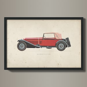 Vintage Car Art - Old Car Print - Cars Decor -  Cars Art -  Vintage Alfa Romero Print - Nursery Room Art Decor - Cars Print Circa 1930