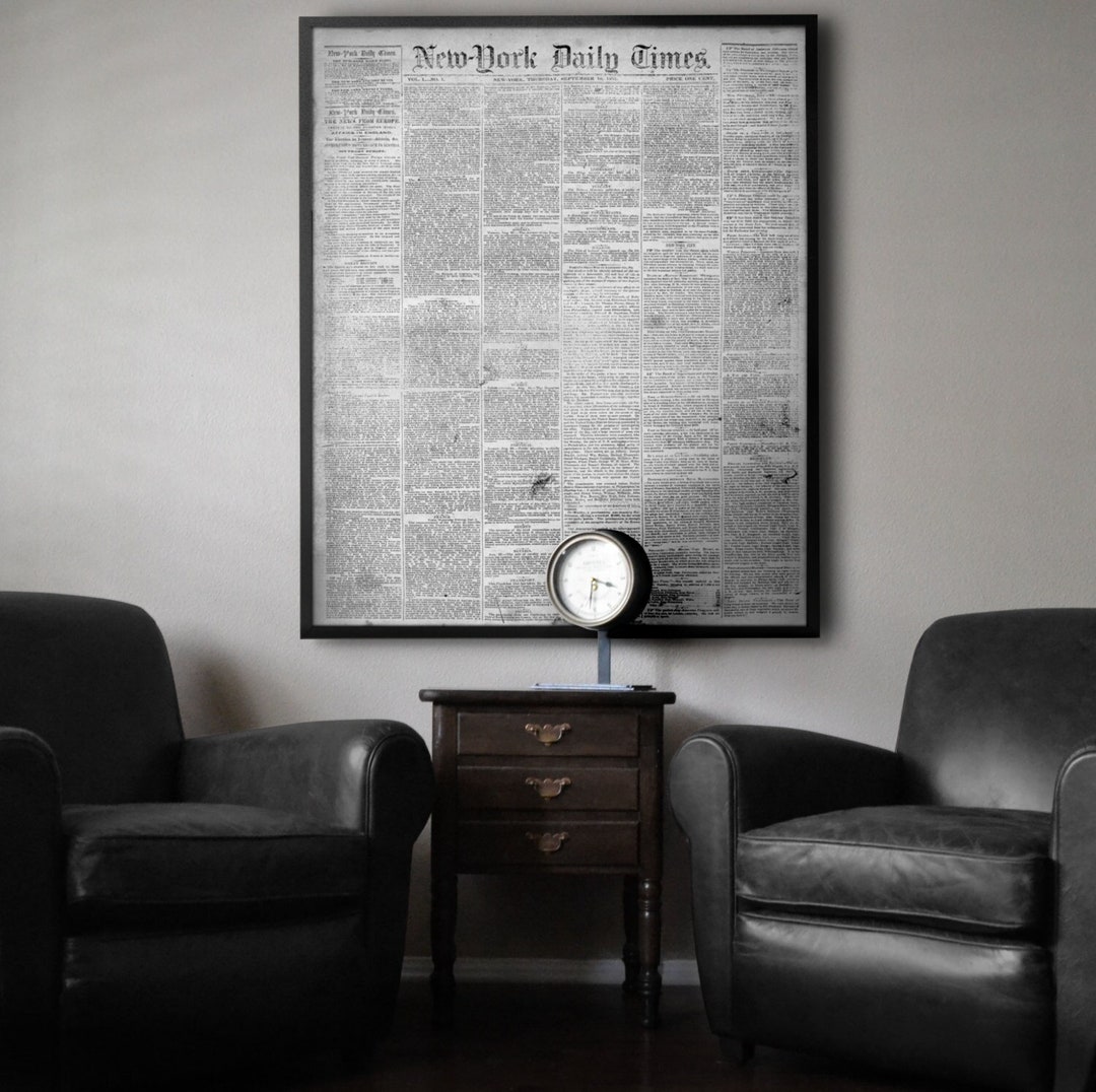 New York Times Print : Vintage New York Times Newspaper From