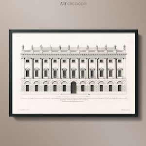 Architecture Art #3 : 18th C. English Townhouse Collection - Old Architecure - Vintage Architecture - Vintage Blueprint - Old English Art
