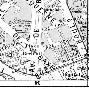 Paris Metro Map - 7th Arrondissement Map - Palais-bourbon Map Print