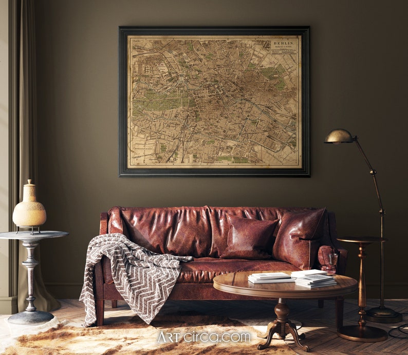 Berlin Map : Vintage Berlin map print Circa 1893 Berlin Germany Map Print Giclee Print image 1