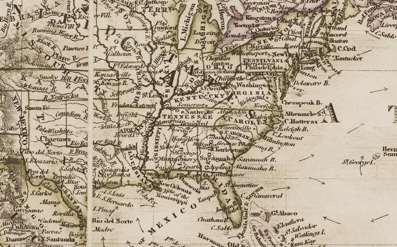 World Map Art : 1861 World Map Print Antique World Map | Etsy