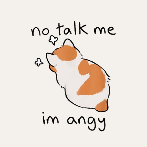 No Talk Me I'm Angry ,cute cat , angry cat , kitty' Sticker