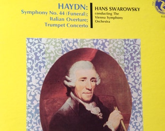 Haydn : Disque vinyle Symphonie N° 44 funéraires italien Oveture Concerto pour trompette - Hans Swarowsky-