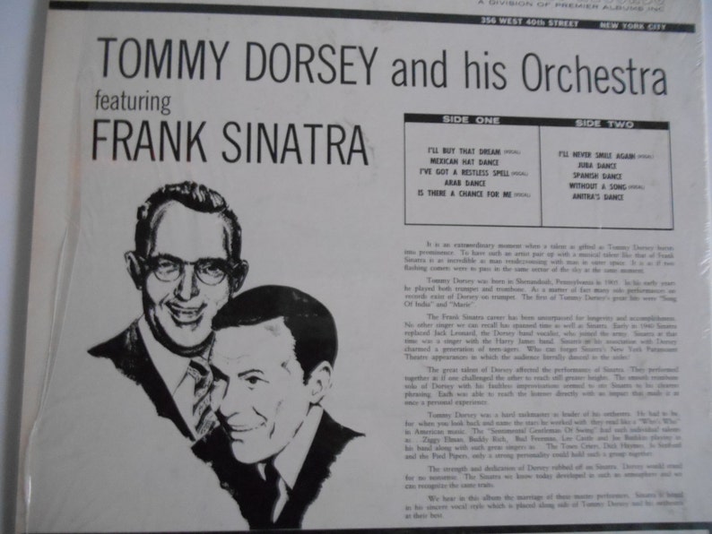 Tommy Dorsey and his Orchestra featuring Frank Sinatra vinyl record image 2