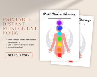 Reiki Client Energy Sheet, Distant Reiki Client Energy Worksheet, DOWNLOADABLE & PRINTABLE