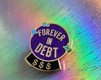 Crystal Ball Debt Enamel Pin, Magical School Inspired Pin