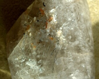 Huge Rutilated Quartz polished crystal - Natural crystals - 14 inches, 41.55 lb - nice Polish - deep Green Chlorite - 8" Rutile needle