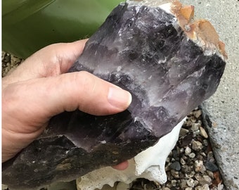 Huge Auralite 23 Natural crystal - 1.407,8 gram - diep Violette Kleur - Amethist - Thunder Bay- Elestial - Red Cap