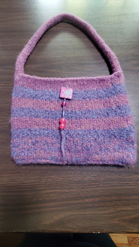 Purple felt purse