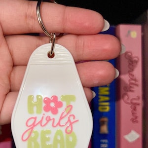 Hot Girls Read Motel Keychain | Bookish Keychain | Book Club Gift Idea | Gift for Reader | Book Lover Motel Keychain | Hot Girls Read Merch