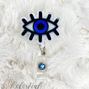 Evil Eye Abzeichen Rolle | Mal de Ojo Abzeichen Reel | Anstecker Accessoire | Krankenschwester Abzeichen Reel | MedizinStudent Ausweishülle | Evil Eye Schutz Abzeichen