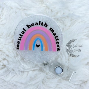Mental Health Matters Badge Reel | Psychiatry Badge Reel | Badge Accessory | Psychology Badge Reel | Medical Student Retractable ID Holder